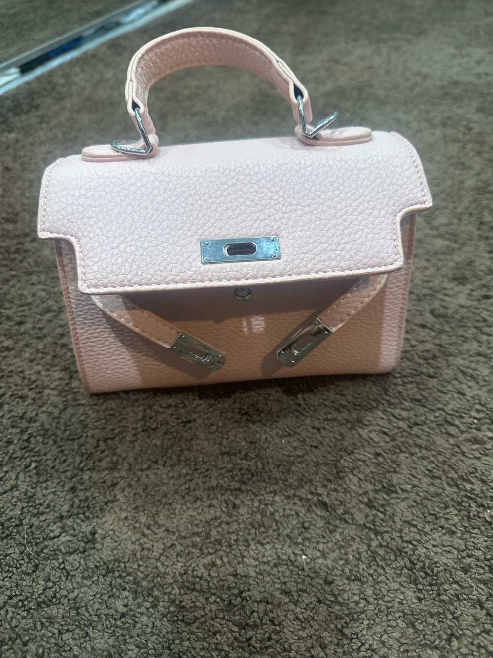 Blush Pink Top-Handle Mini Crossbody Bag